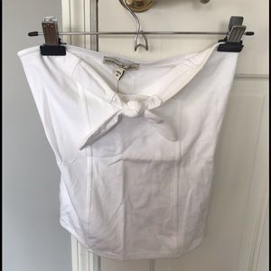NWT Express sleeveless tube white top tie front